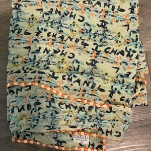 Chanel Boutique Multicolor Logo Scarf